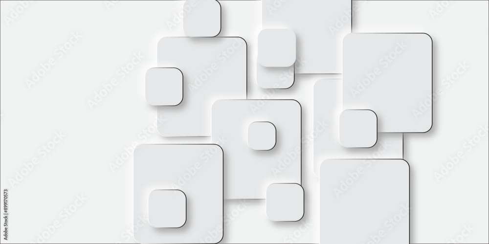 Abstract grey square shape with futuristic concept Embossed papercut background with neomorphism Abstract blurred background with Geometric light & white Space design concept. Abstract grey square shape with futuristic concept Embossed papercut background with neomorphism Abstract blurred background with Geometric light & white Space design concept.