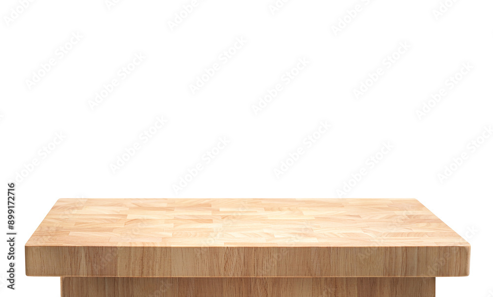 Selective focus.end grain wood table,counter top with transparency background Selective focus.end grain wood table,counter top with transparency background