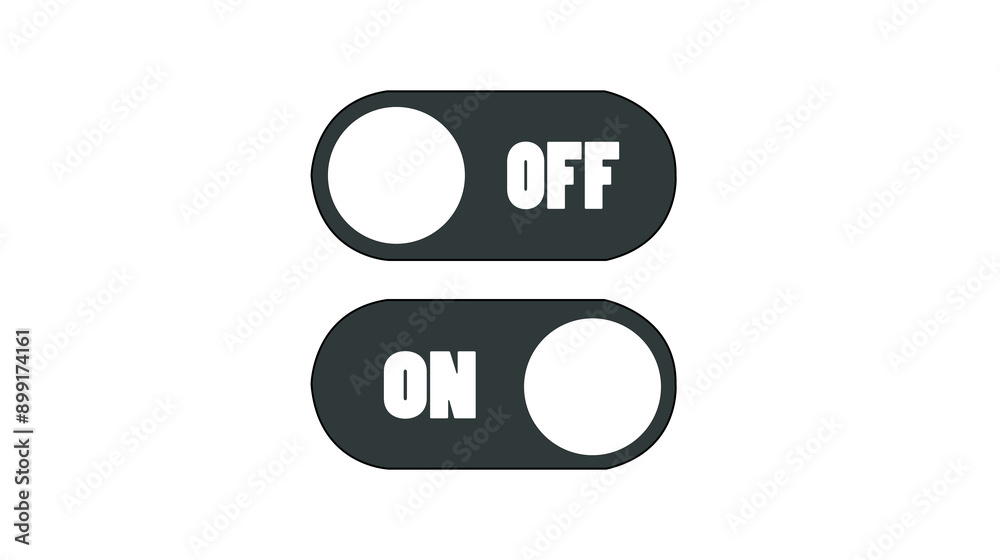On and Off icon illustration On and Off icon illustration