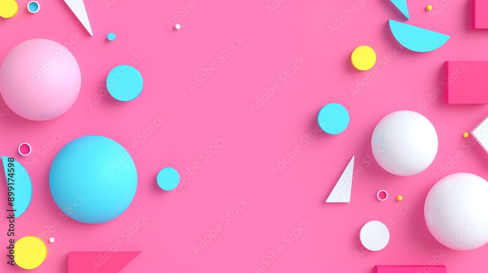 Playful geometric shapes and vibrant colors arranged on a bright pink background, creating an engaging, modern design ideal for creative projects or digital designs. Playful geometric shapes and vibrant colors arranged on a bright pink background, creating an engaging, modern design ideal for creative projects or digital designs.