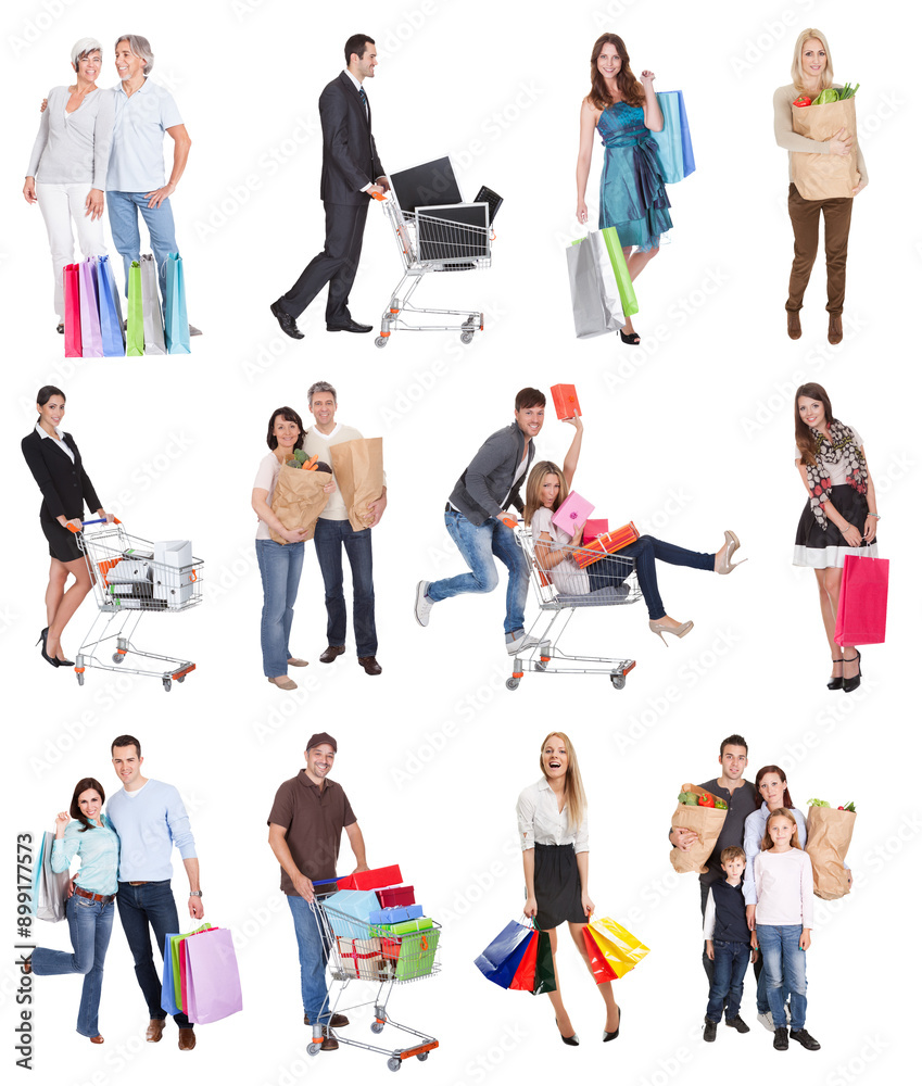 © Andrey Popov - Diverse group of cheerful people shopping together. Business concepts, retail © Andrey Popov - Diverse group of cheerful people shopping together. Business concepts, retail