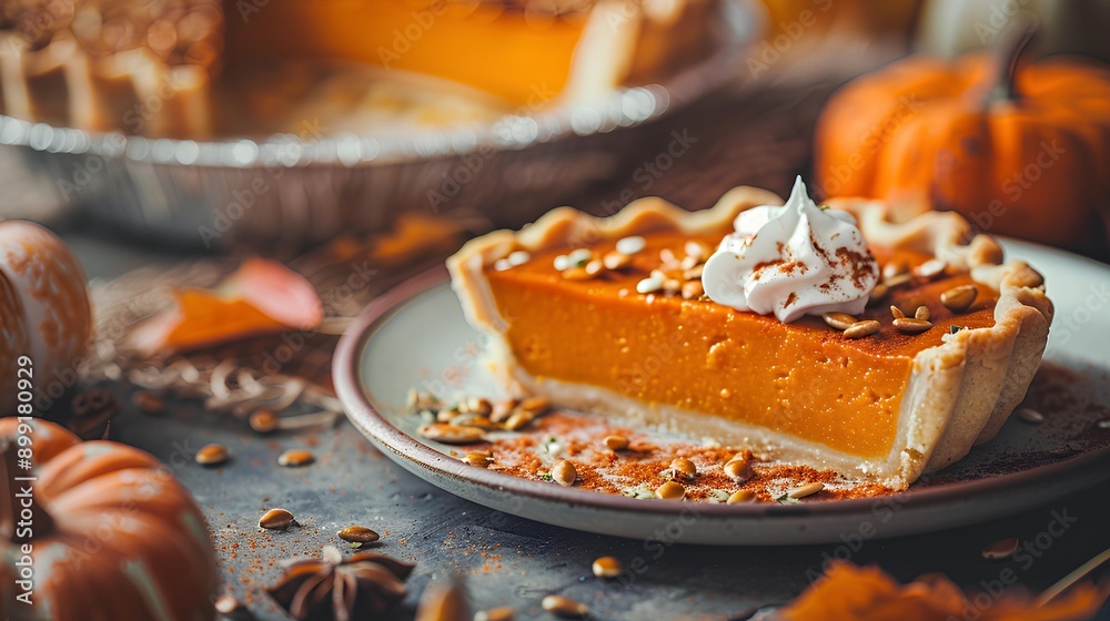 Festive Pumpkin Pie Slices Festive Pumpkin Pie Slices