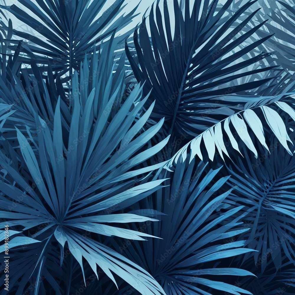 Fototapeta premium tropical leaves colorful flower on dark tropical pattern Ai generated 