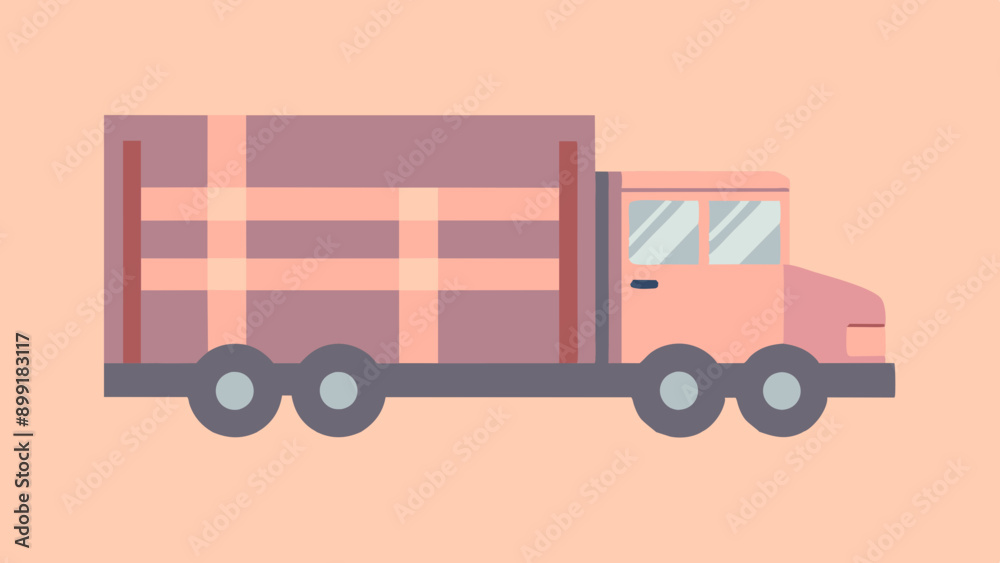 Truck Icon Vector Illustration: Flat Design Style for Graphics

