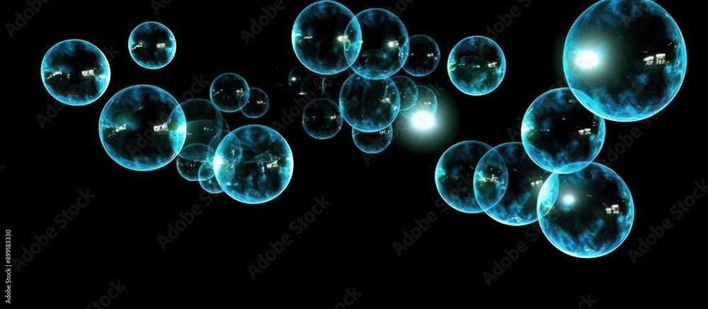 Glowing Blue Bubbles in the Dark Glowing Blue Bubbles in the Dark