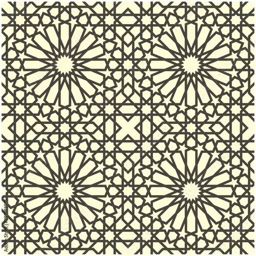 Vector illustration of Islamic geometric design pattern, arabic art, suitable for wall decoration, calligraphy, mosque decoration, background, etc