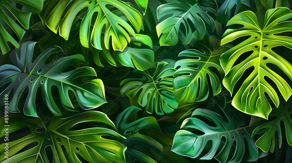 Tropical Leaves: A background with large tropical leaves and vibrant green hues, ideal for summery or exotic-themed products.
Tropical Leaves: A background with large tropical leaves and vibrant green hues, ideal for summery or exotic-themed products.