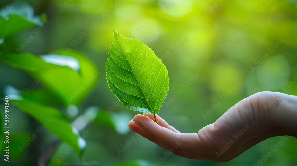 Hand Holding a Leaf: A hand holding a green leaf, emphasizing nature and eco-friendliness.
Hand Holding a Leaf: A hand holding a green leaf, emphasizing nature and eco-friendliness.