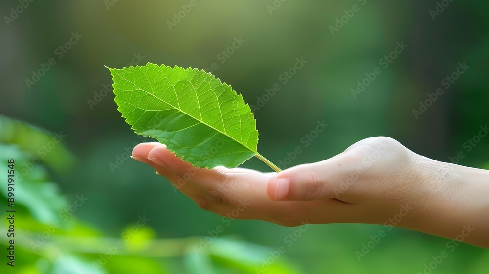Hand Holding a Leaf: A hand holding a green leaf, emphasizing nature and eco-friendliness.
Hand Holding a Leaf: A hand holding a green leaf, emphasizing nature and eco-friendliness.