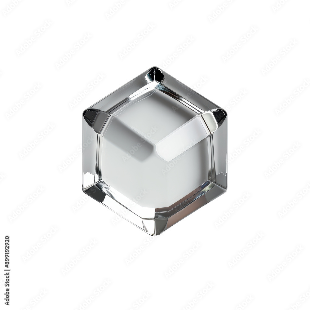 A 3D shiny, translucent cube isolated on a white background. A 3D shiny, translucent cube isolated on a white background.