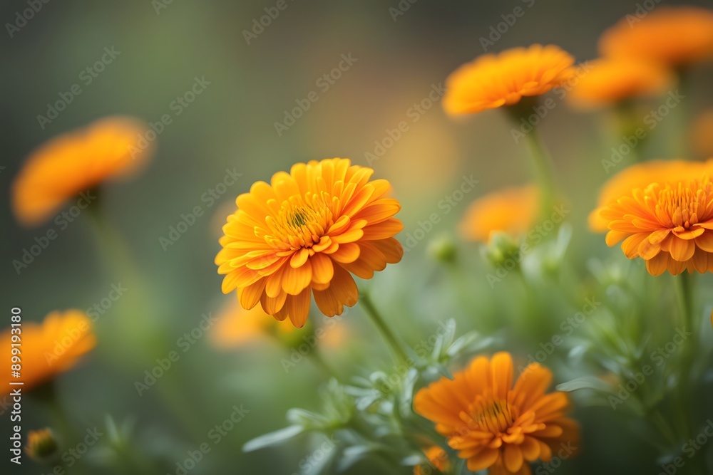 Pot marigold flower bokeh background, AI Generated Pot marigold flower bokeh background, AI Generated