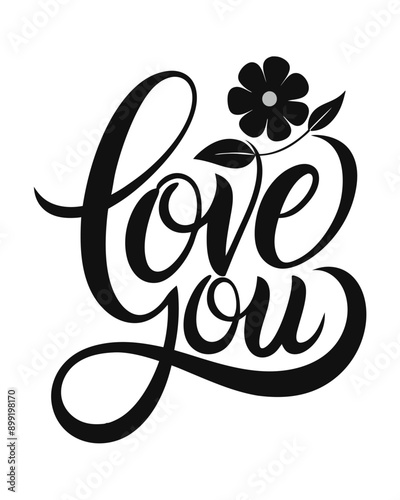 Hand drawn heart with arrow. Hand written phrase I love you. Vector Valentine's day card. Ai generate