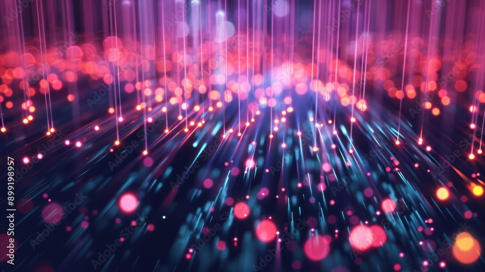 Glowing fiber optic cables in a dark room, 3D realistic illustration, technology effect, copy space --ar 16:9 Job ID: e375ba90-e239-478e-8837-6bdbbd26d0ce Glowing fiber optic cables in a dark room, 3D realistic illustration, technology effect, copy space --ar 16:9 Job ID: e375ba90-e239-478e-8837-6bdbbd26d0ce