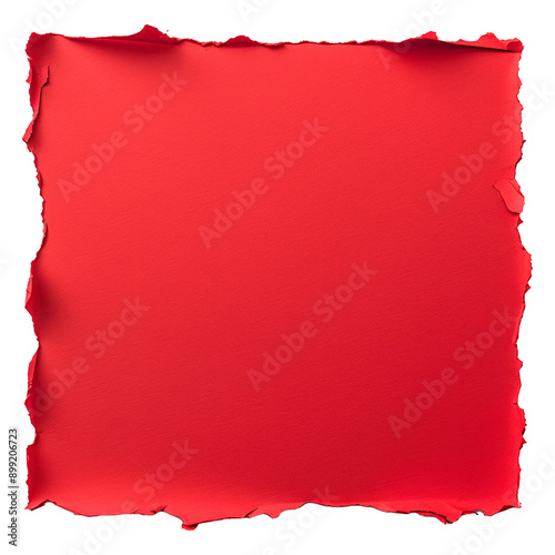 abstract red torn damaged page texture on transparent background