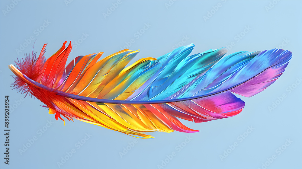 Fototapeta premium colored macaw feather illustration