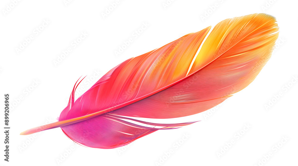 Bright, feather illustration on a white background Bright, feather illustration on a white background