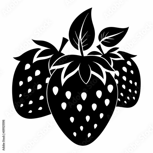 strawberries black silhouette