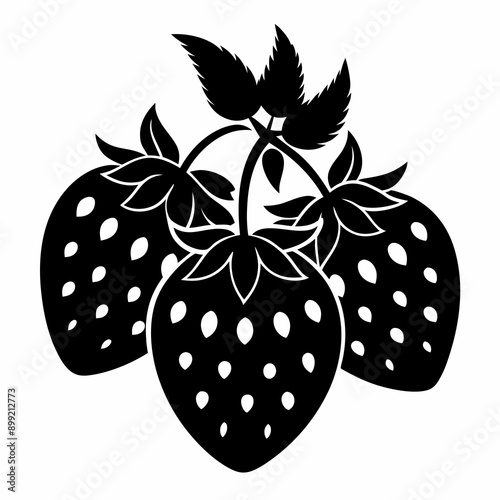 strawberries black silhouette