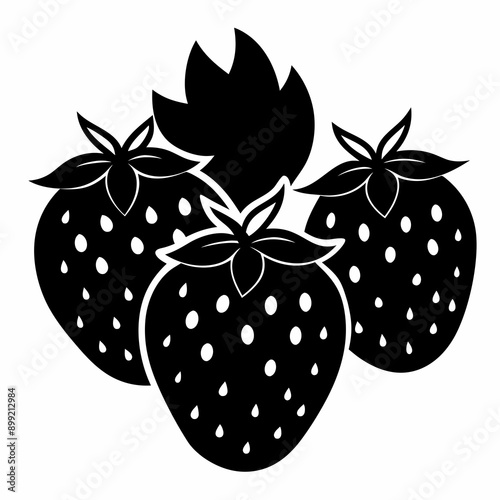 strawberries black silhouette