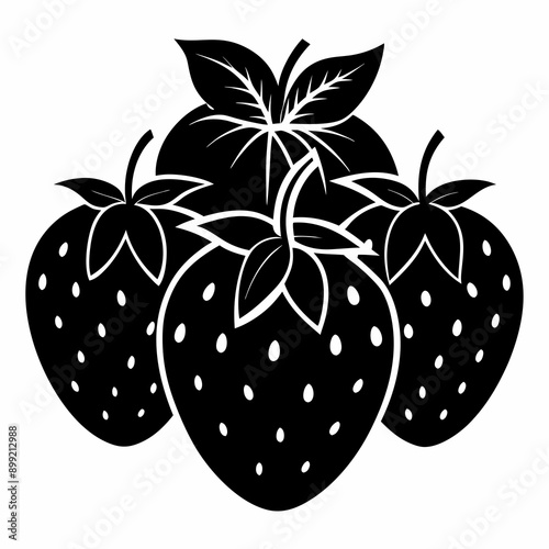 strawberries black silhouette