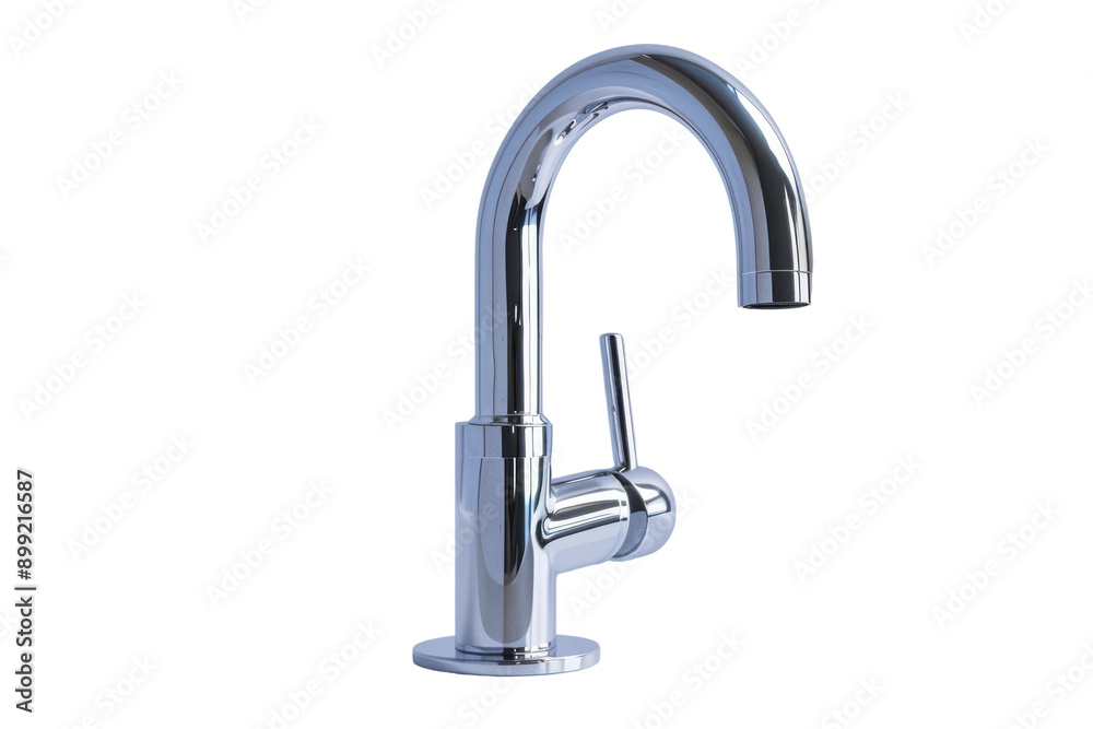 Modern Chrome Kitchen Faucet With Curved Spout and Single Lever Handle Modern Chrome Kitchen Faucet With Curved Spout and Single Lever Handle
