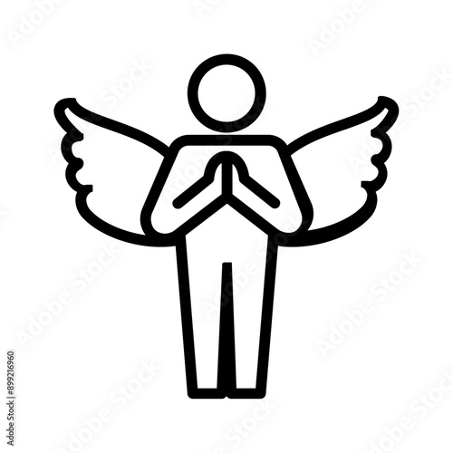 Vector black line icon for Humility
