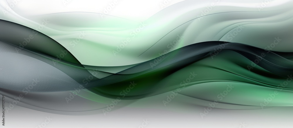 Fototapeta premium Abstract Green and Gray Waves