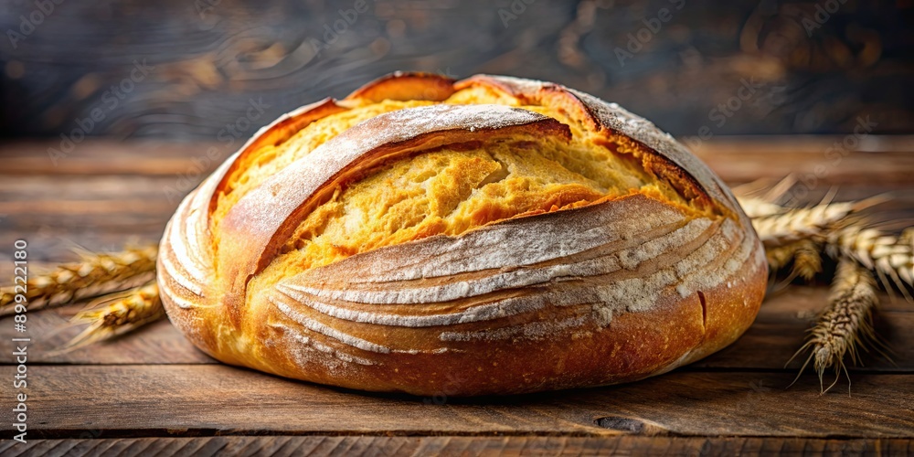 Homemade artisanal bread loaf with a golden crust and soft interior, baking, food, fresh, organic, tasty, rustic Homemade artisanal bread loaf with a golden crust and soft interior, baking, food, fresh, organic, tasty, rustic