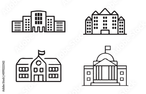 Building icon vector symbol architecture logo illustration