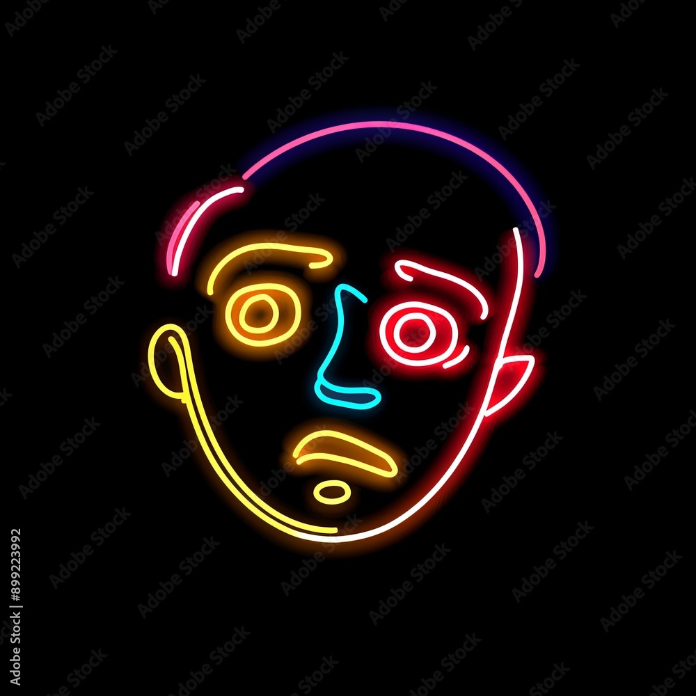 custom made wallpaper toronto digitalNeon face in varying colors