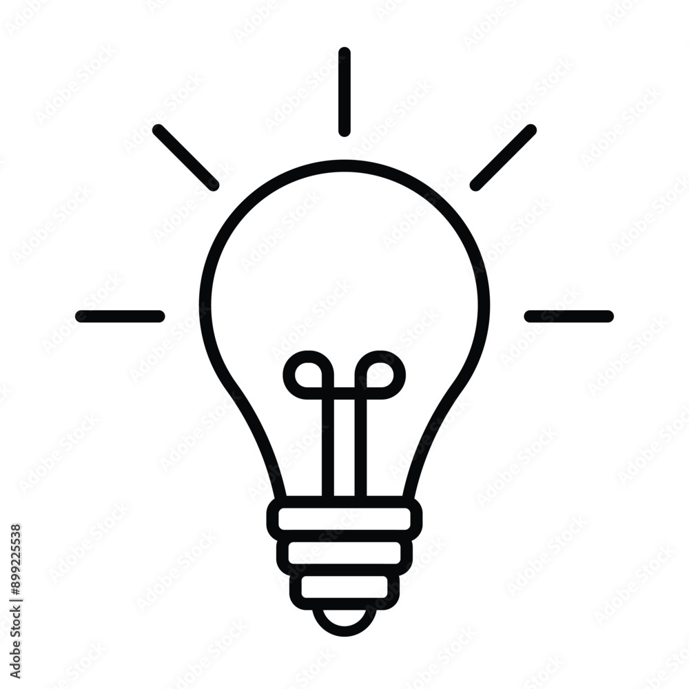 Light Bulb vector line icon, simple lamp icon isolated on white background. Symbol of creativity, idea, solution and thinking. Light Bulb vector line icon, simple lamp icon isolated on white background. Symbol of creativity, idea, solution and thinking.