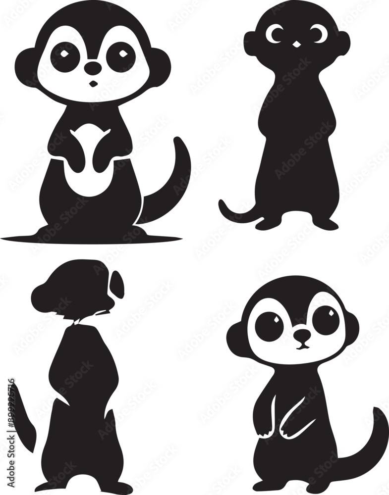 Fototapeta premium Meerkat silhouette, Meerkat icon, Meerkat vector,