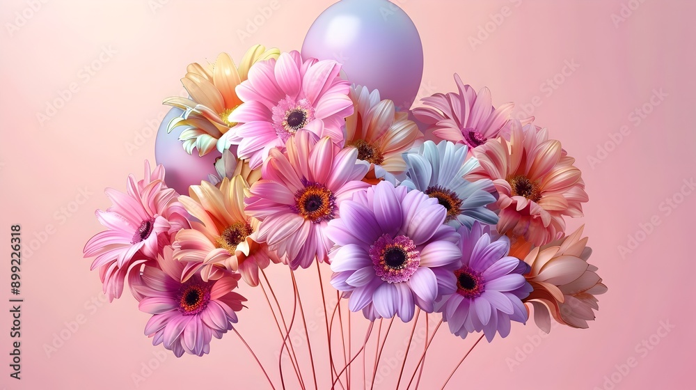 Vibrant Floral Bouquet in Pastel Tones Exuding Spring Cheer and Romance Vibrant Floral Bouquet in Pastel Tones Exuding Spring Cheer and Romance
