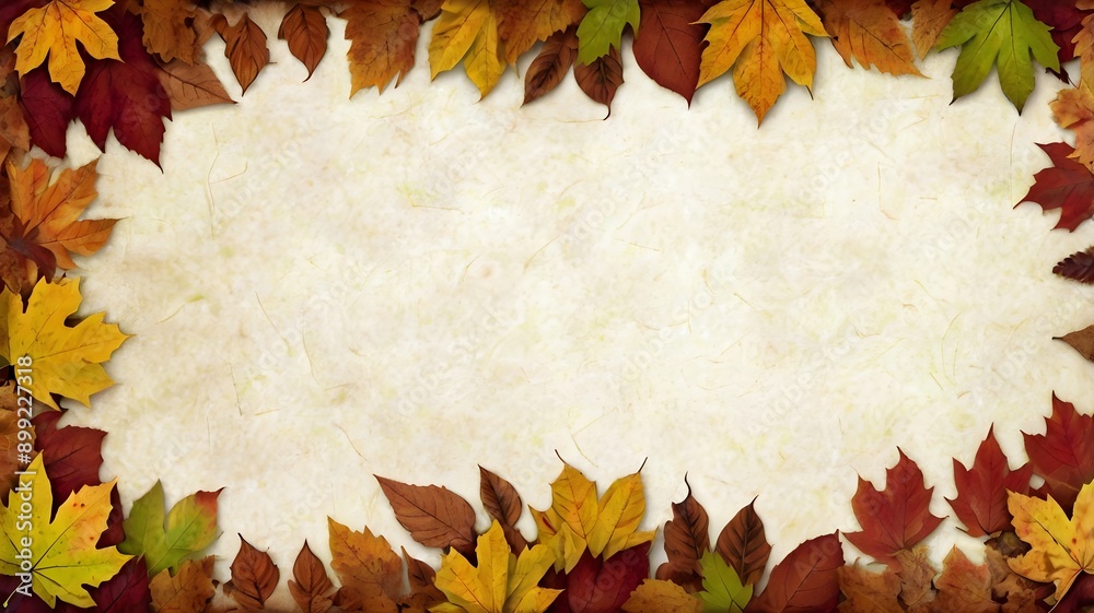 Autumn leaves background with center black for text parchment border decoration background Autumn leaves background with center black for text parchment border decoration background