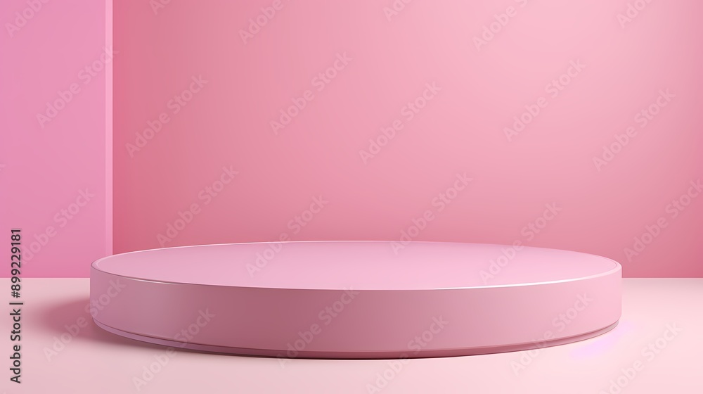 Modern pink podium in a minimalistic setting, perfect for product displays and promotional presentations Modern pink podium in a minimalistic setting, perfect for product displays and promotional presentations