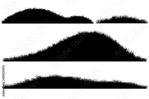 grass hill silhouette. meadow background