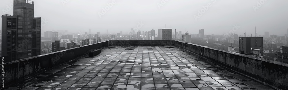 Sleek Modern Urban Landscape with Expansive City Skyline Sleek Modern Urban Landscape with Expansive City Skyline