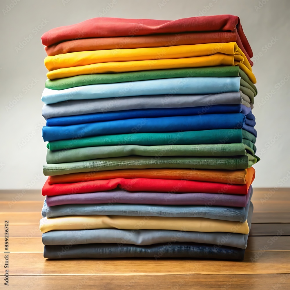 Stack of Colorful Folded Fabric. Stack of Colorful Folded Fabric.
