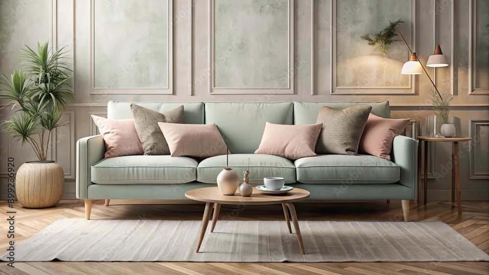 Cozy and inviting industrial sofa in soft, muted pastel colors, industrial, sofa, cozy, inviting, soft, muted, pastel Cozy and inviting industrial sofa in soft, muted pastel colors, industrial, sofa, cozy, inviting, soft, muted, pastel