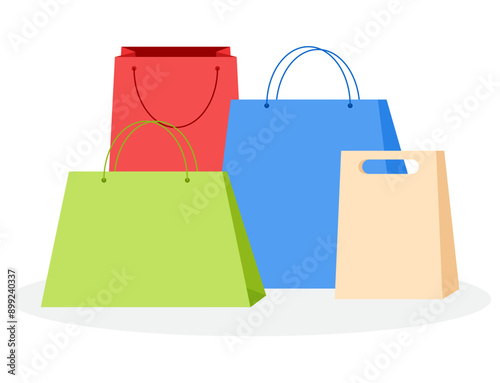 Border shopping bag sale or pay day concept illustration clipart 