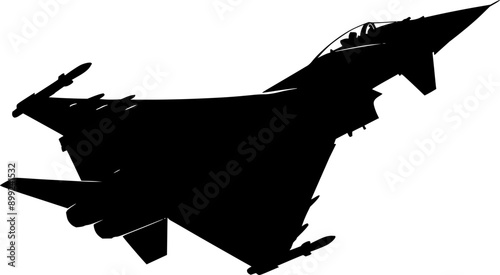 Silhouette fighter aircraft , fighter jet plane vector illustration 