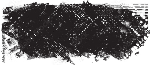 Glitch distorted grange shape . Noise grungy logo . Trendy defect error shapes . Glitched frame .Grunge textured . Distressed effect .Vector shapes