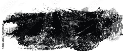 Glitch distorted grange shape . Noise grungy logo . Trendy defect error shapes . Glitched frame .Grunge textured . Distressed effect .Vector shapes