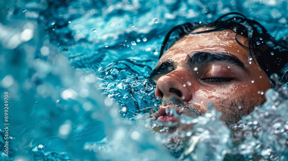A person submerged in water, representing deep thoughts and emotions A person submerged in water, representing deep thoughts and emotions