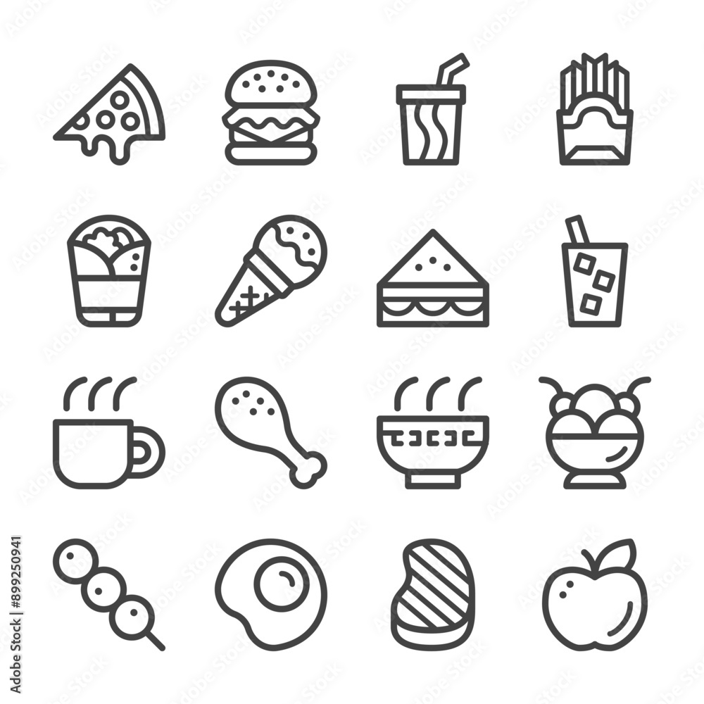 food and drink line icon set,vector and illustration food and drink line icon set,vector and illustration
