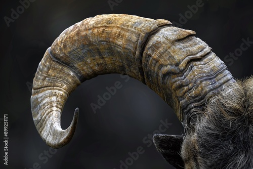 ai generative goat horns close up view