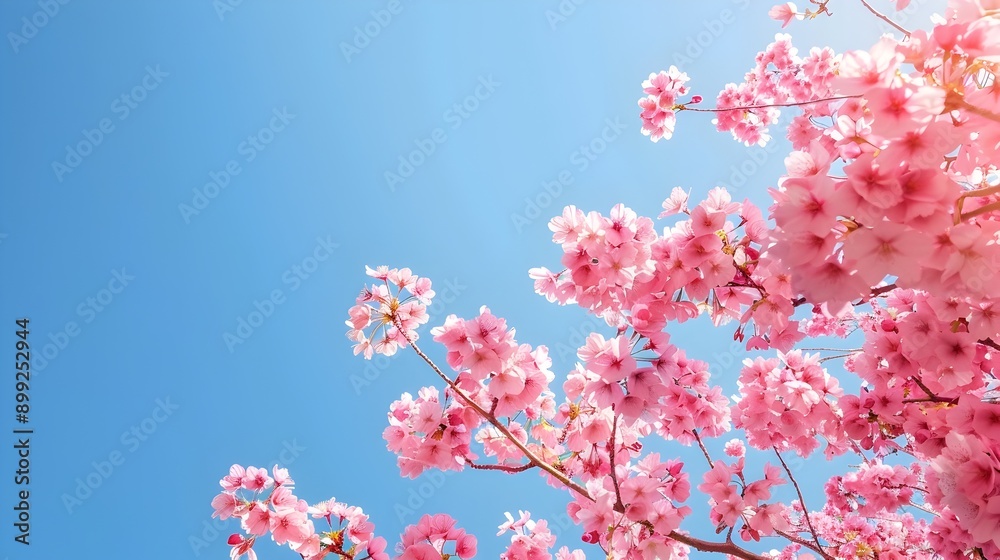 Vibrant and Stunning Cherry Blossom Tree with Bright Pink Flowers Blooming Against a Clear Blue Sky Captured with a DSLR The Delicate Petals and Lush Foliage Create a Serene and Picturesque Scene Vibrant and Stunning Cherry Blossom Tree with Bright Pink Flowers Blooming Against a Clear Blue Sky Captured with a DSLR The Delicate Petals and Lush Foliage Create a Serene and Picturesque Scene
