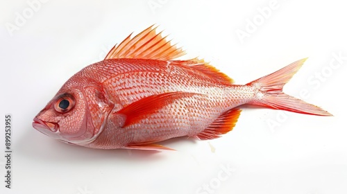 A Single Red Snapper Fish on a White Background