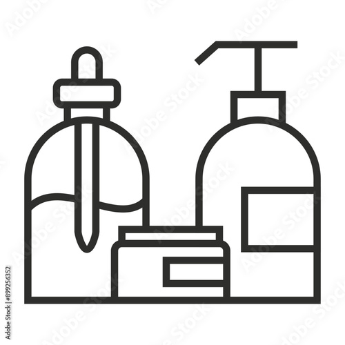 Skincare outline icon, editable vector illustration and transparent graphic element. Isolated on white background