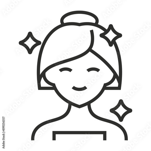 Beauty treatment outline icon, editable vector illustration and transparent graphic element. Isolated on white background